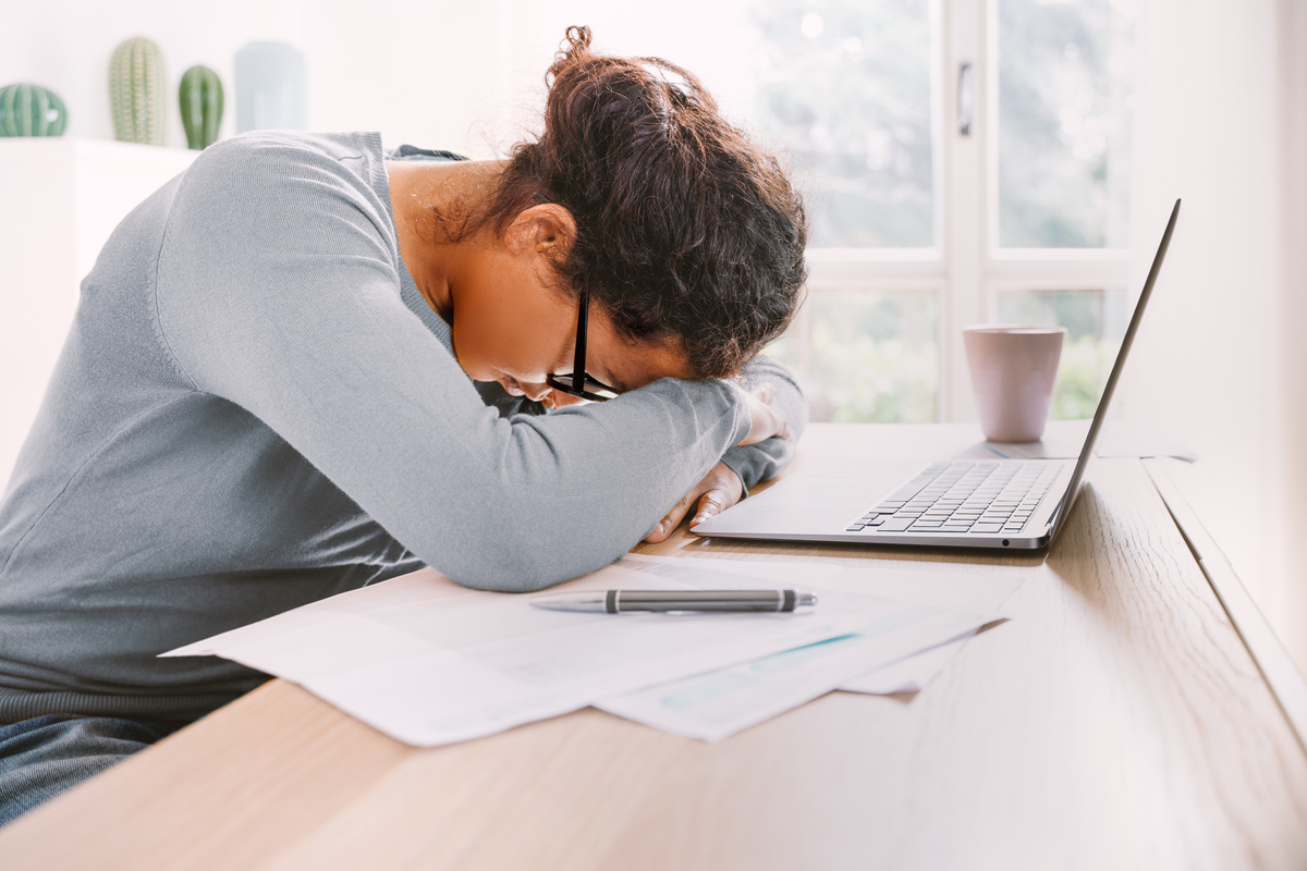 Black woman worried about bankruptcy bank debt